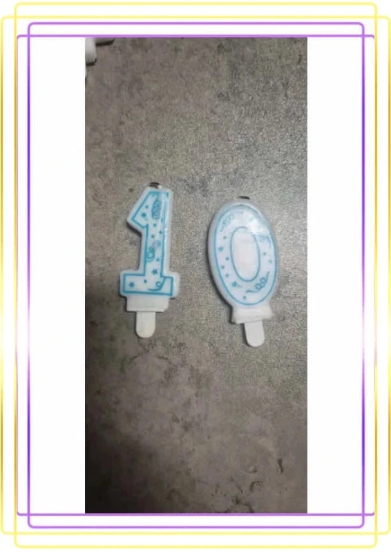 Bougies anniversaire 1 et 0 bleu